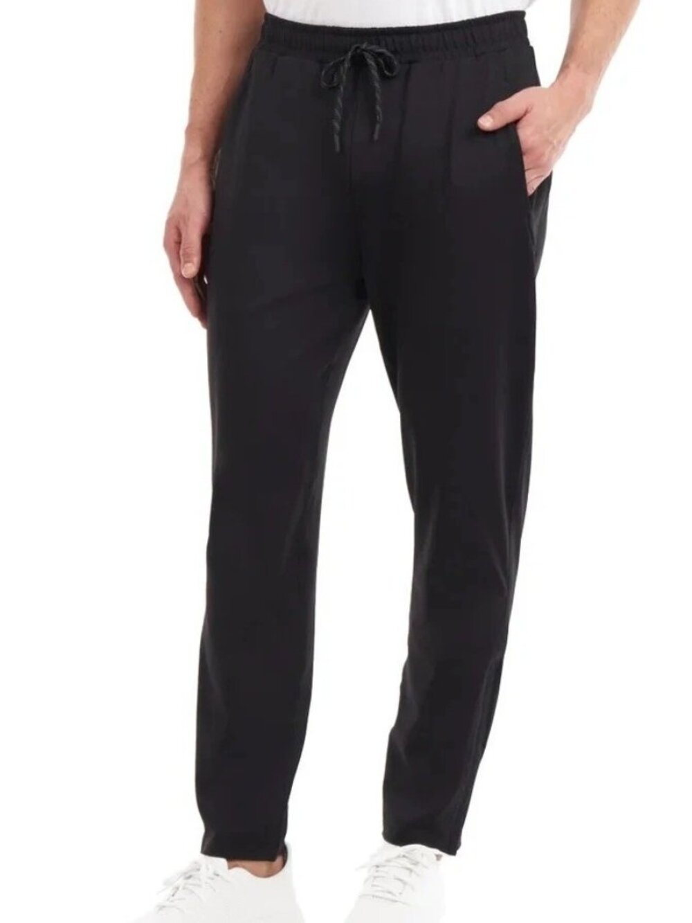 NWT Kirkland Signature Men's M Black Jogger Pants  Polyester Blend